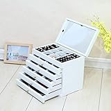 3. Das Oberteil wird durch Hochklappen geöffnet, die Außenseite wird geschnitzt, das einfache Muster, die zarte Textur macht das Schnitzen des Oberteils lebendig, und die Innenseite ist mit einem Spiegel zum leichten Tragen von Schmuck ausgestattet.