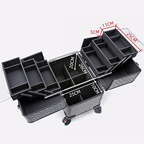 Image of Large Capacity Travel Luggage Cosmetic Storage Tool Box Beauty Trolley Case Rolling Bag