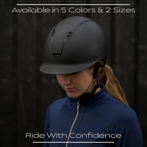 Land Helmets Stella Helmet - ASTM/SEI F1163-23 & EN 1384 Certified Helmet - Comfortable, Lightweight & Stylish-Black, Gloss Black & Glitter-S/M - Thumbnail 4