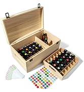 Guolich 66 Slots Essential Oil Storage Box Wooden Essential Oils Display Organizer Stand Holder f...