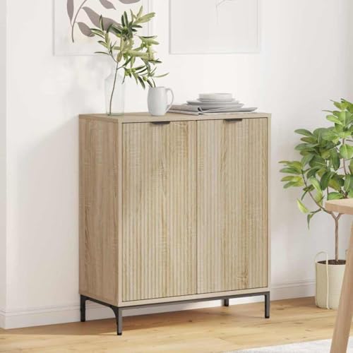 Armario estable de madera con dos puertas batientes y base metálica fija 3