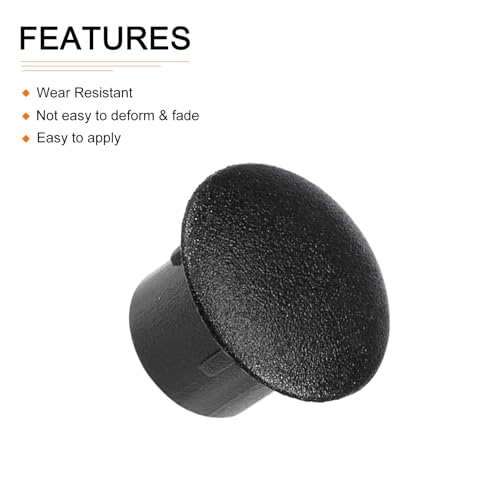 Image of DTGN 8mm x 11mm x 8mm(Dia. x Cap Dia. x H) Screw Hole Plugs - 30Pack - Good for Furniture Cupboard Wardrobe - Plastic Fastener Hole Caps - Black