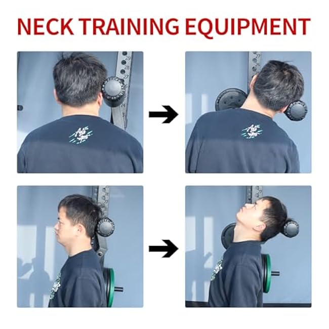 Neck Trainer,Neck Exerciser for Neck Strength and Pain Relief,Rack Mount Neck Workout Equipment Strengthener for Wrist Curls, Leg Curls and Other,Compatible with 25 mm Diameter Barbell Plates