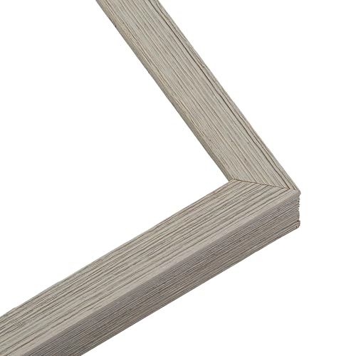 24x24 Shadow Box Grey Barnwood Display Frame | 1.25 Inches Deep | 0.875 Inch Moulding Width | Includes Shatter Resistant Acrylic Plexiglass, Backing, and Hanging Hardware