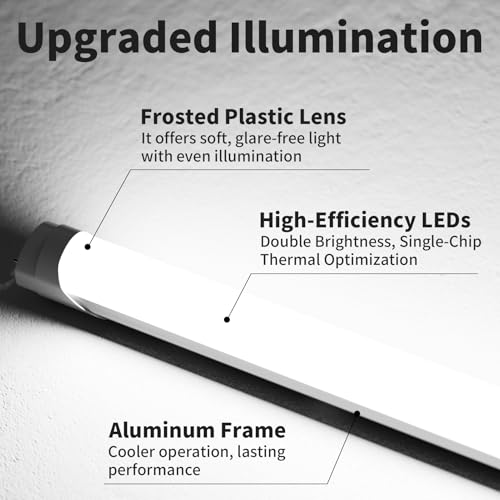 SUSLUM Fluorescent Light Bulbs 48 inch, T8 LED Bulb 4 Foot Type A+B Replacement for F32T8 or F40T12 Tube, 24W 3200LM 5000K Daylight, Double or Single End Powered, 2-Pack - Thumbnail 4