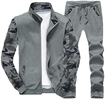 DOINLINE Men's Sweatsuit Tracksuit 2 Piece Outfit Long Sleeve Jogging Running Athletic Sports Suit Set Drak Gray XL
