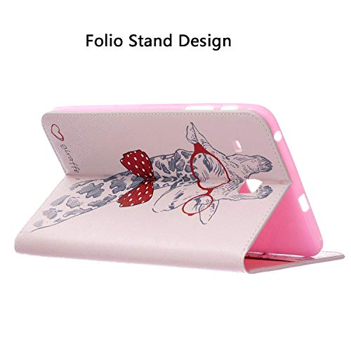 Uucovers Case For Samsung Galaxy Tab E 8.0 Inch Sm-T377/ T375/ T377 A//V/P/ T378 Tablet 2016, Slim Pu Leather Folio Stand Tpu Back Shockproof Cover With Card Slots Pocket Wallet Pencil, Pink Giraffe #TOP5