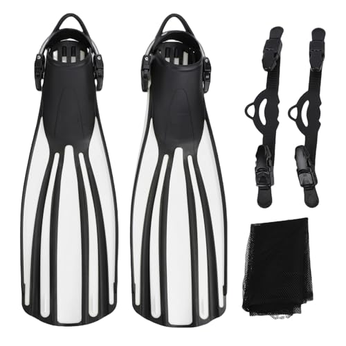 AMONIDA Premium TPR Diving Fins, Adjustable Buckle for Precise Fit Enhanced Maneuverability, with Seamless Design for Swimming Diving Surfing Water Sports (S) (S) (XL)