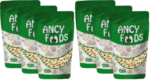 Image of Ancy Foods Dried Fruits Nuts And Seeds (Cashew /Kaju roasted, 600g (3x200g)) (Pack of 2)