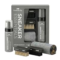 Footarchy Sneaker Cleaner Set – 150ml Reinigungsschaum, Schuhreinigungsset mit 2 Bürsten (Soft & Hard) & Mikrofasertuch – Schuhputzset für weiße Schuhe, Leder, Mesh & Einlegesohlen
