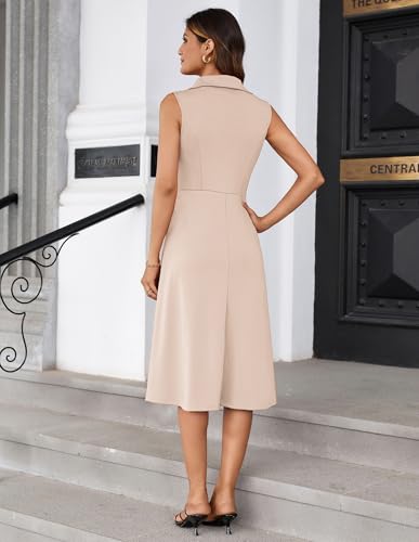 Image of GRACE KARIN 2026 Work Midi Dresses for Women,Wrap Business Casual Funeral Outfit for Women,Wedding Guest Dresses