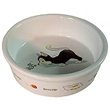 Elegante comedero de cerámica para perros y gatos que se puede utilizar también como bebedero.