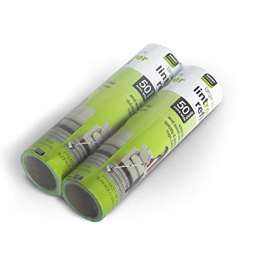 Smart Design Floor Lint Roller Refill - Easy-Peel Angled Sheet - 50 Adhesive Sheets - for Cleaning, Carpet, Car, Clothing, Pet Hair [2 Pack] (100 Sheets Total) - Thumbnail 4
