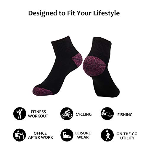 Joynée Ankle Socks Women Low Cut Athletic Running With Cushion For Sports And Casual Use 6-Pairs Pack #TOP5