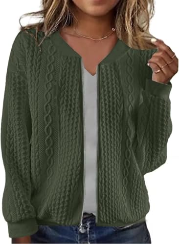Sweat zippé pour femme manteau décontracté avec poches col montant sans capuche kipfall
