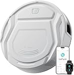 Lefant M210 Pro Aspirateur robotique, Performance de nettoyage forte, Conception à faible profil, Recharge automatique, Options de contrôle multiples, Nettoyage chronométré, Idéal pour les propriétaires d'animaux & Surfaces dures, blanc