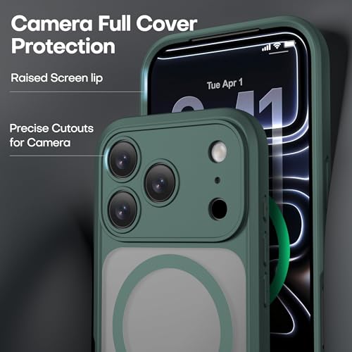 ImpactStrong Magnetic Guard Designed for iPhone 17 Pro Max Case [Camera Protection] [Military Grade Drop Tested] [Compatible with MagSafe] Slim Translucent Matte Phone Case (6.9") - Dark Green by ImpactStrong - Used condition - Image 5