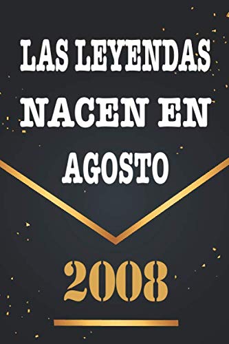 Las Leyendas Nacen En Agosto De 2008: Libro de visitas de 12 años, cuaderno, 120 páginas de felicitaciones, idea de regalo, regalo de 12 aniversario para pareja, niño, mujer, hombre