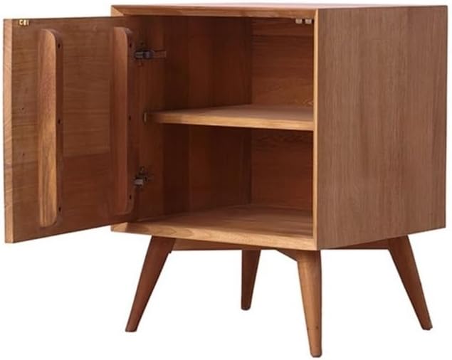 Cd Rack Minimalist Wooden Cd Storage Cabinet with Door for Living Room Bedroom Sofa Sideboard,
