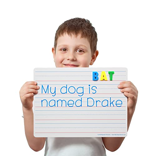 9 X 12 Two Sided Magnetic Red & Blue Ruled/Magnetic Dry Erase Retail Class Pack Of 12 #TOP3