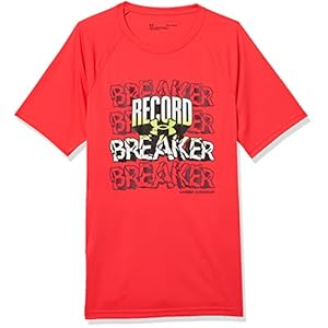 Under Armour Boys’ Tech Record Breaker Short-Sleeve T-Shirt , Beta (628)/Red , Youth Large