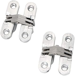 Sayayo Kitchen Door Hinge 180 Degree Concealed Hinges for Cabinet Cupboard Wardrobe Stainless Steel Hidden Hinge 2 Pcs for 20MM Thick, EJL13X45-2P