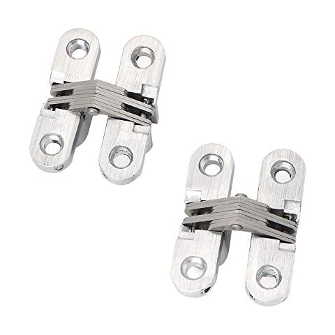 Sayayo Kitchen Door Hinge 180 Degree Concealed Hinges for Cabinet Cupboard Wardrobe Stainless Steel Hidden Hinge 2 Pcs for 20MM Thick, EJL13X45-2P Cover