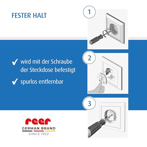 Foto von Reer, SteckdosenSchutz schraubbar das Original vom Erfinder, weiß, 20 Stück (1er Pack)