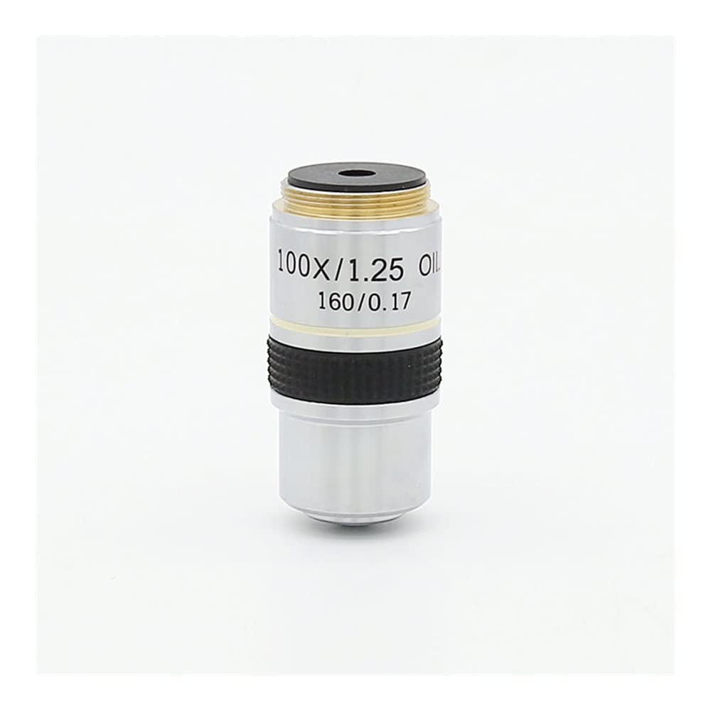 Microscope Microscope Objective 4X 10X 40X 100X for Biological Microscope Objectives Lens Achromatic Lens Accessories(100X)