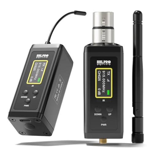 HHLPRO UHF Wireless in Ear Monitor System with Antenna, 902-927MHz, 50 Channel IEM System, 300 FT Range, Beltpack Transmitter Receiver, in-Ear Monitoring for Church, Live Performance, Rehearsal, F10P