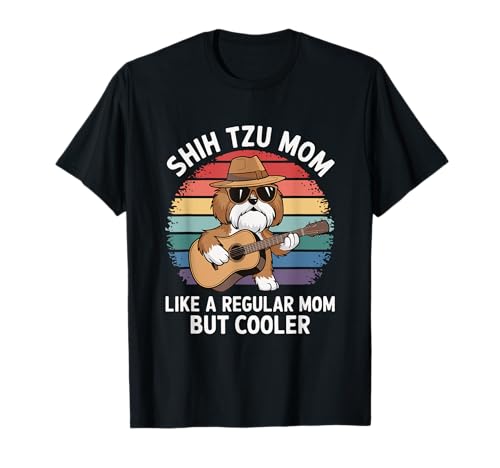 Shih Tzu Mom Funny Dog Mother Retro Cadeau pour les amateurs de Shih Tzu T-Shirt