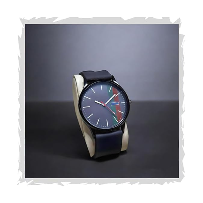 Image of AMERICANVIBER, Minimalist Men's Analog Quartz Watch with Water-Resistant Black Dial and Comfortable Silicone Strap for Mens