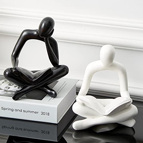 Image of XINXUAN Thinker Resin Statue Abstract Sculpture Collectible Gold Figurines for Home Living Room Office Shelf Decoration Bedroom Decoration Bookshelf Decoration