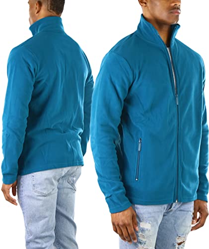 Image of ToBeInStyle Men's Zip Up Long Sleeve High Collar Polar Fleece Jacket