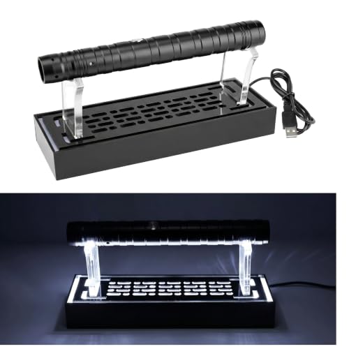 WANLIAN Lightsaber Stand Acrylic Lightsaber Display Stand Black built-in off light of many colors luminous original light-transmitting display lightsaber stand. (white light)