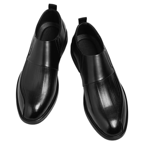 Men's Slip-On Breathable Leather Loafers Spring Business Casual Dress Shoes British Style Comfortable Flat Formal Oxfords3