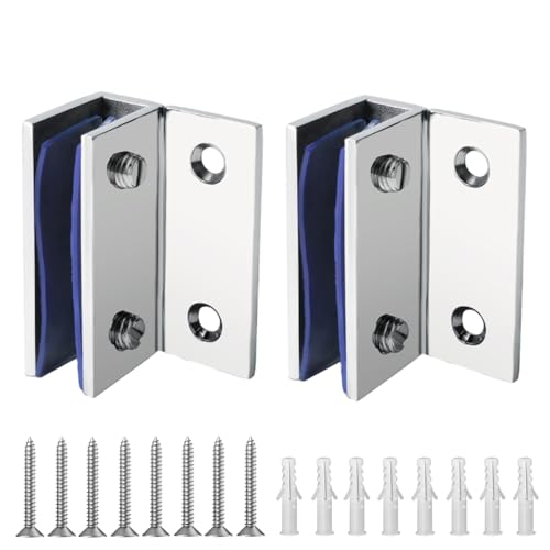 Alise Glass Shelf Brackets 2Pcs, Adjustable Shower Glass Clamps, Heavy Duty Clamp Holder, SUS304 Stainless Steel Brackets for 8-12mm Shelves, Polished Chrome