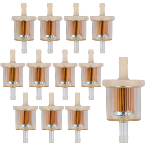 12 Piezas Filtro Combustible, Filtro de Gasolina 8 mm, Reutilizable Universal Filtro de Combustible, para Motocicleta, Coche, Cortacésped, Scooter, Ciclomotor, Ciclomotor Diésel (Transparente)