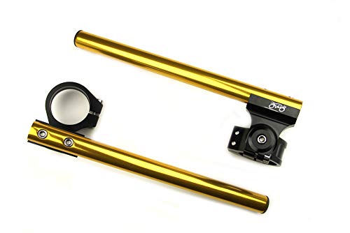 Demi-guidons rehaussés AVDB 52mm or pour Kawasaki ZX7R et ZX9R