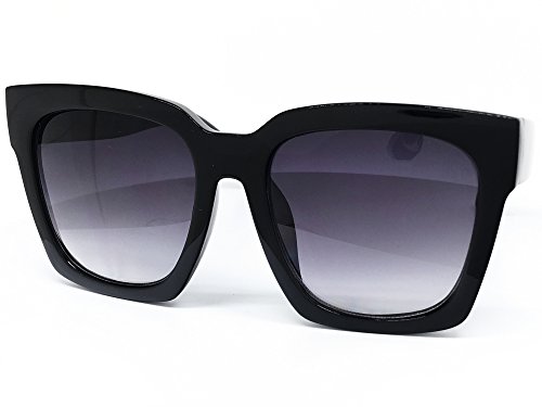7151 Premium Oversize Womens Mens Mirror Funky Fashion Candy Sunglasses (Oversized, Black)4