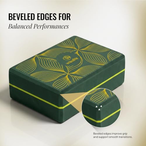 Image of WiseLife Printed Yoga Blocks | Yoga Brick (Pack of 2, Extra Large Size), High-Density EVA Foam Soft Surface for Balance, Support & Performance, Strength Training Exercise