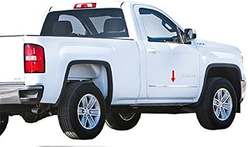 Made in USA! Compatible with 2014-2018 Chevy Silverado GMC Sierra Regular Cab Body Side Molding Trim 1 1/8 Wide 2PC Overlay