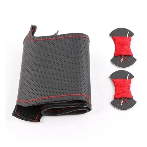 に適合する プリウス 2009-2015 に適合する アクア 2014 2015 車用ステアリングホイールカバー 車内アクセサリー ハンドルカバー(赤)