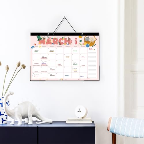 Image of SUNEE Desk Calendar 2026-2027, 17 inch x 12 inch, 18 Month Calendar Jul. 2026 - Dec. 2027, Calendar 2026-2027 With Notes, for Planning, Organizing in Family, School or Office, Cute