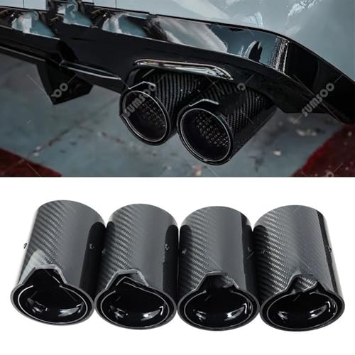 Cola de escape de fibra de carbono para coche M3 F80 y M2, tubo silenciador modificado negro 4