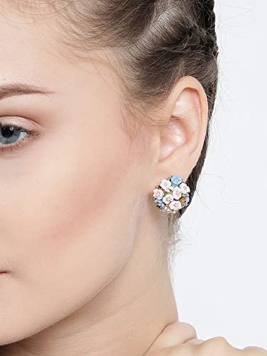 Image of YouBella Jewellery for Women Gold-plated Floral Stud Tops Earings Earrings for Women & Girls