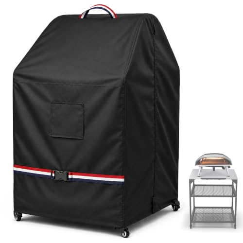 Pizza Oven Table Cover for Ooni Large Modular Table, Heavy Duty 600D Waterproof Outdoor Cover with Windproof Buckles & Air Vents, UV Resistant Cover for Ooni Koda, Karu,Pro,Outdoor Prep Table 32×32×52