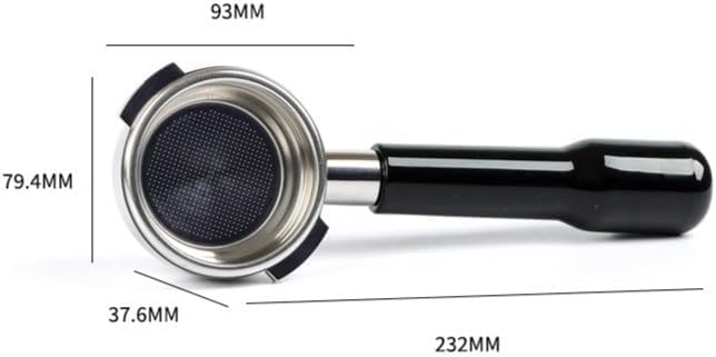 Diagram showing dimensions of the CAPFEI 58mm Bottomless Portafilter