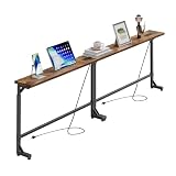 Simple Trending 78.75 Inch Narrow Console Table with 2 Charging Station, Behind Couch Table Set of 2, Sofa...