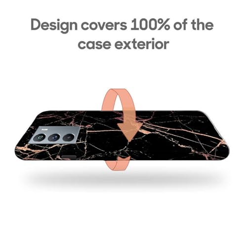 Image of COLORflow Back Cover Compatible with iQOO 9 SE 5G | Beautiful Black Golden Marble | Designer Printed Hard CASE Bumper Back Cover Compatible with iQOO 9 SE 5G